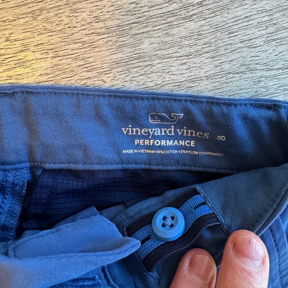 Bundle of Boy’s Performance On-The-Go Vineyard Vines Blue and Tan Shorts - Picture 6 of 8